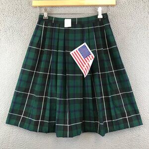 New School bells  Skirt Womens Size waist 26 inches  Plaid Green School Girl Uni